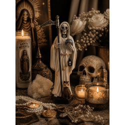 Resin Santa Muerte Figure 20cm White