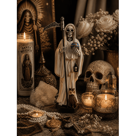 Resin Santa Muerte Figure 20cm White
