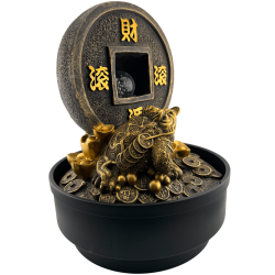 Fontaine d'eau Feng Shui en résine avec lumière 21x21x30cm