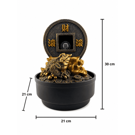 Feng Shui Resin Water Fountain with Light 21x21x30cm