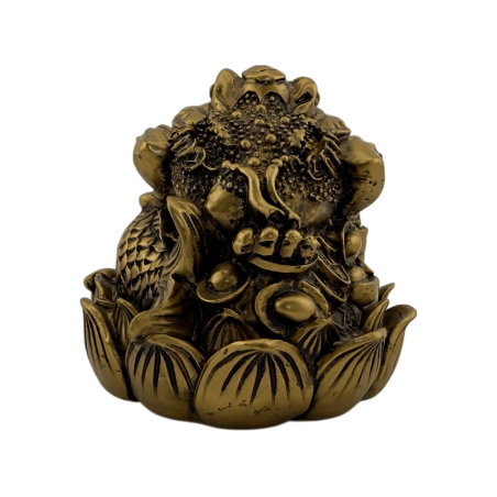 カエル（金運カエル） - 金運、繁栄、守護 - 6.5x6.5x7cm - 風水