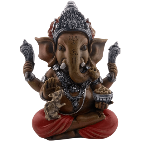Figura Ganesha Resina 13,5x10x17cm