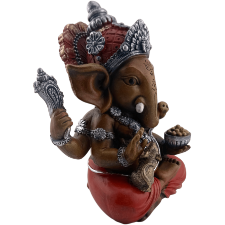 Figura Ganesha Resina 13,5x10x17cm