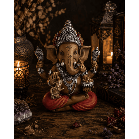 Figura Ganesha Resina 13,5x10x17cm