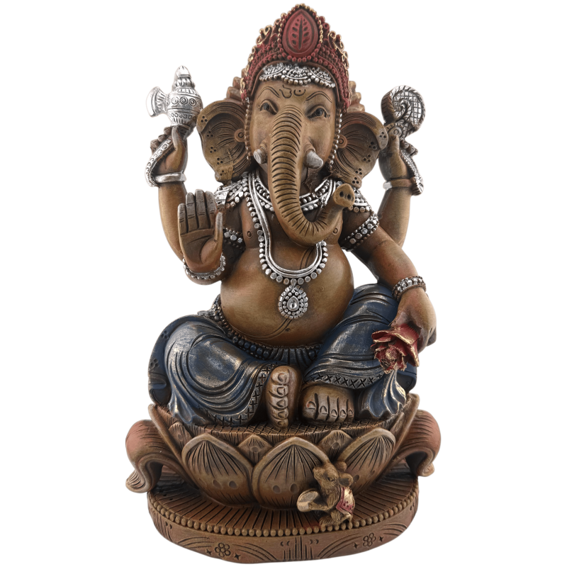 Figura Ganesha Resina 17x13x27cm-FIGURAS ESOTÉRICAS-HOSTENATURA