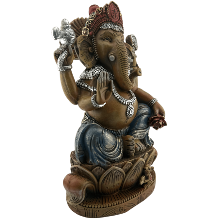 Figura Ganesha Resina 17x13x27cm