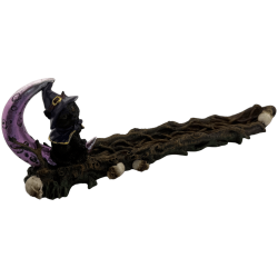 Black Cat Witch Incense Holder 29x5.5x9.5cm