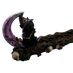 Black Cat Witch Incense Holder 29x5.5x9.5cm
