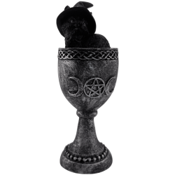Zwarte kat Wicca harsbeker 6,5x6x15,7 cm