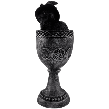 Czarny Kot Kubek z Żywicy Wicca 6,5x6x15,7 cm