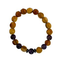 Pulseira de Palo Santo e Ametista - Proteção, Calma, Purificação e Elevação