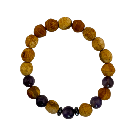 Pulsera Palo Santo y Amatista - Protección, Calma, Limpieza y Elevación