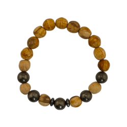 Palo Santo and Pyrite Bracelet - Protection, Prosperity, Abundance, Strength...