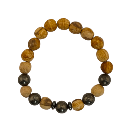 Palo Santo and Pyrite Bracelet - Protection, Prosperity, Abundance, Strength...