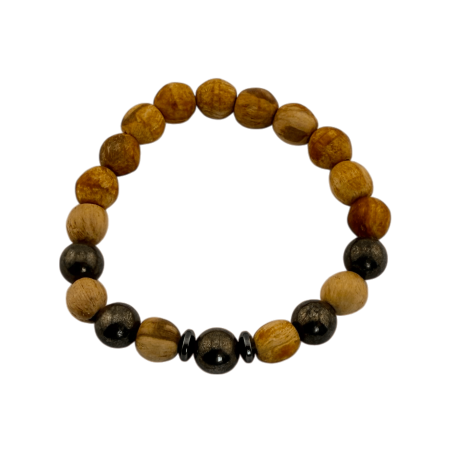 Palo Santo and Pyrite Bracelet - Protection, Prosperity, Abundance, Strength...