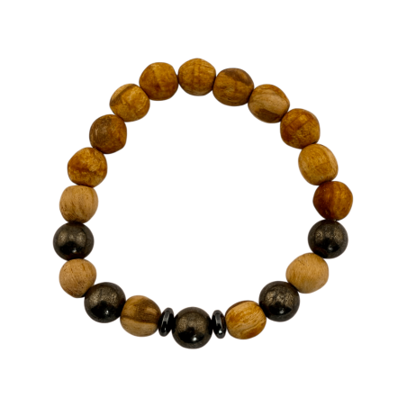 Palo Santo och pyritarmband - Skydd, välstånd, överflöd, styrka...