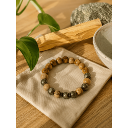 Pulsera Palo Santo y Pirita - Protección, Prosperidad, Abundancia, Fuerza...