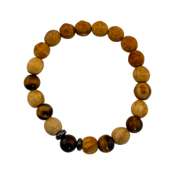 Bracciale in Palo Santo e Occhio di Tigre da 8 mm - Purificazione, protezione, contro il malocchio, fiducia, sicurezza...