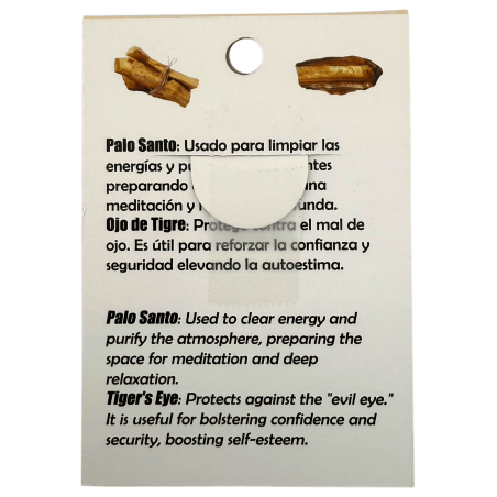 Palo Santo and Tiger's Eye Bracelet 8mm - Cleansing, Protection, Against the Evil Eye, Confidence, Security...