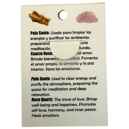 Palo Santo och rosenkvartsarmband 8mm - Rening, kärlek, harmoni, lycka och inre frid