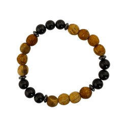 Polsera Palo Santo i Turmalina 8mm (Triple Turmalina) - Neteja i Protecció davant energies negatives