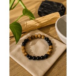 Palo Santo and Tourmaline Bracelet 8mm (Triple Tourmaline) - Cleansing and Protection against negative energies