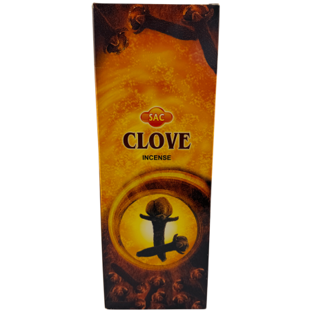 SAC Clove Incense - Box of 6 hexagonal packs of 20 sticks each, 120 incense sticks