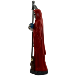 Figura de resina vermelha Santa Muerte 15cm.
