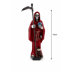 Figura de resina vermelha Santa Muerte 15cm.