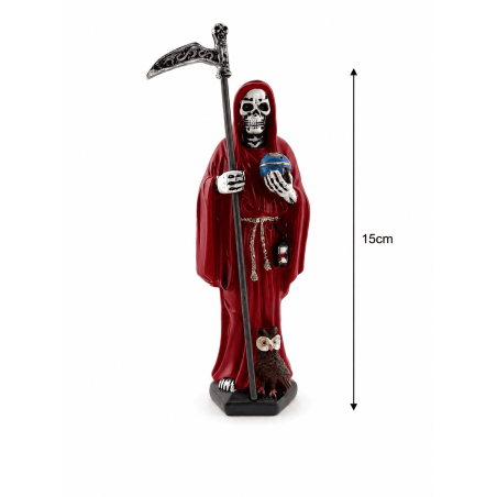 Figurka z żywicy Santa Muerte czerwona 15cm.
