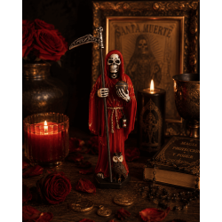 Figura de resina vermelha Santa Muerte 15cm.