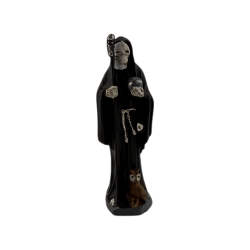 Svart Santa Muerte-hartsfigur 5 cm i plåt