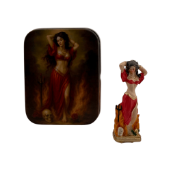 Figura Resina Pomba Gira 5cm en lata