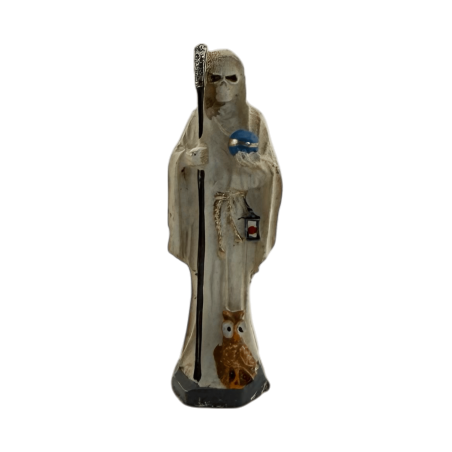 Figura Resina Santa Muerte Blanca 5cm en lata