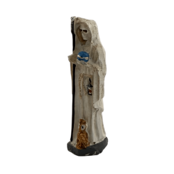 Figurină din rășină Santa Muerte albă de 5 cm în tablă