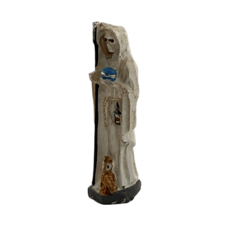 Figura Resina Santa Muerte Blanca 5cm en lata