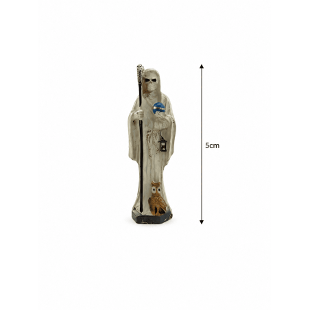 Figura Resina Santa Muerte Blanca 5cm en lata
