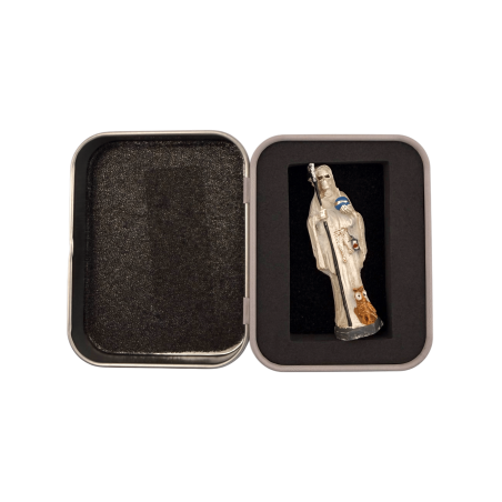 Figura Resina Santa Muerte Blanca 5cm en lata