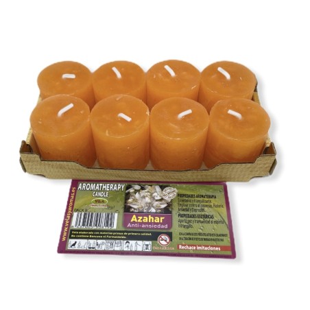 Pack 8 Velas de Azahar Esotéricas 3,8x3,5cm - Velas y Aromas