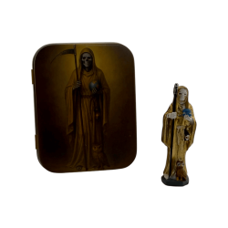 Figura in resina dorata della Santa Muerte 5 cm in latta