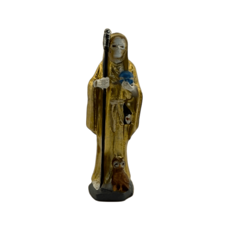Goldene Weihnachtsmann-Muerte-Harzfigur, 5 cm, in Dose