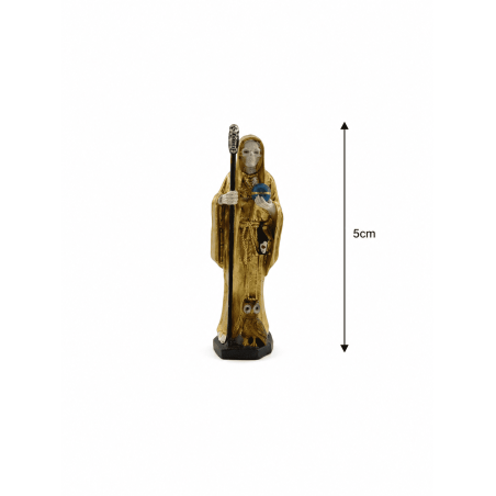 Figura Resina Santa Muerte Dorada 5cm en lata