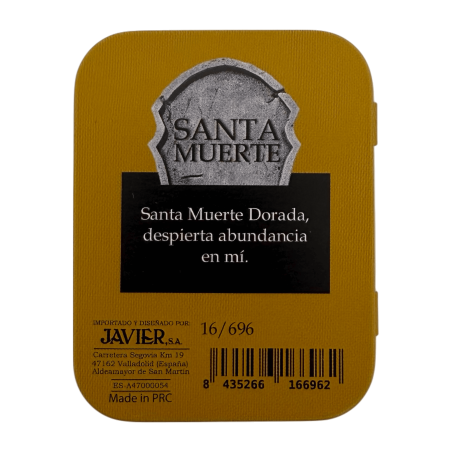 Figura Resina Santa Mort Daurada 5cm de llauna