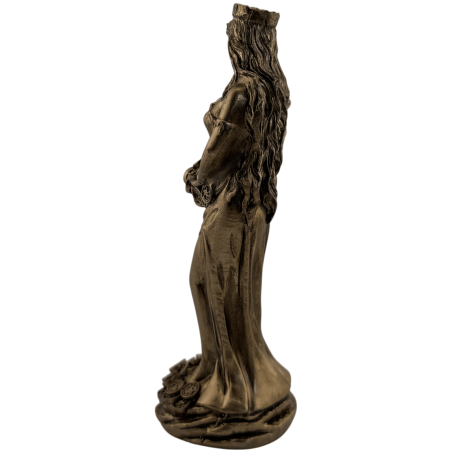 Figurine en résine Déesse de la Fortune, socle rond de 15 cm