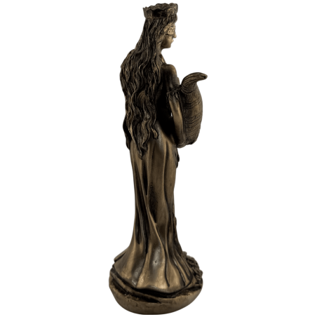 Harsbeeldje van de Godin van het Geluk, ronde voet van 15 cm.