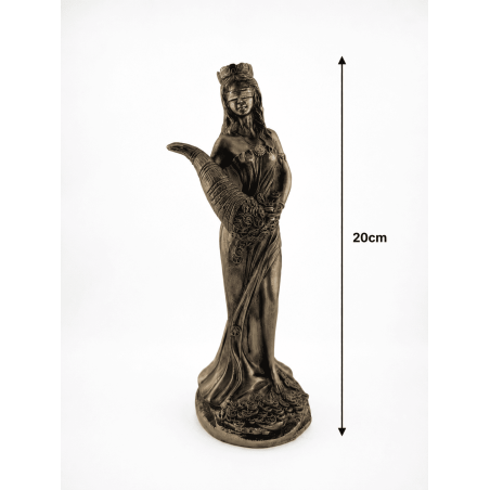 Figurine en résine Déesse de la Fortune, socle rond de 20 cm