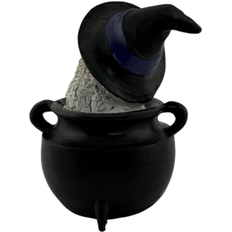 Resinfigur Uggla Wicca Kittel Trippel Måne Svart Hatt 7,7x6,2x10cm