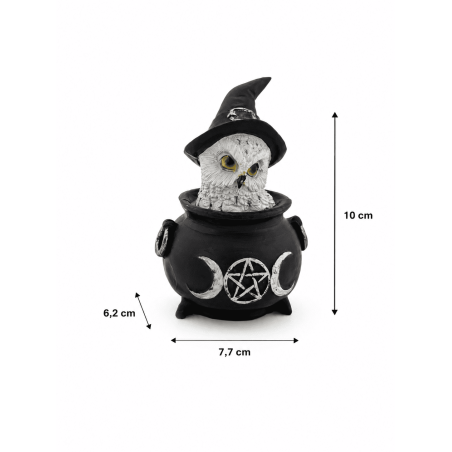 Figura Resina Mussol Wicca Calder Triple Lluna Barret Morat 7,7x6,2x10cm