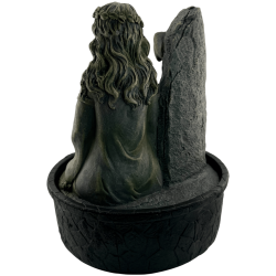 Fontaine à eau Gaia Terre Mère en résine avec lumière 20x20x25cm