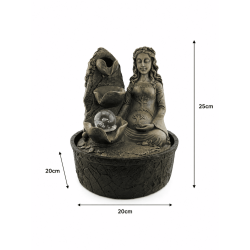 Fontanna wodna z żywicy Gaia Mother Earth ze światłem 20x20x25 cm